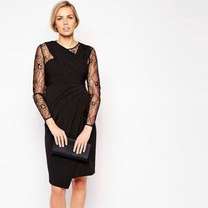 ASOS Maternity Drape Pencil Dress with Lace Panels size 4